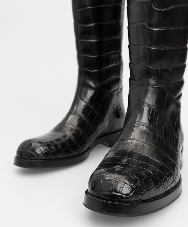 Santoni Черные кожаные сапоги WCCA52151 изображение 5