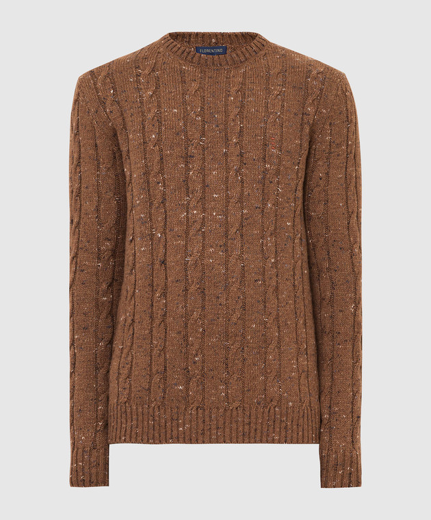 Florentino Светло-коричневый свитер в узор 221407120606