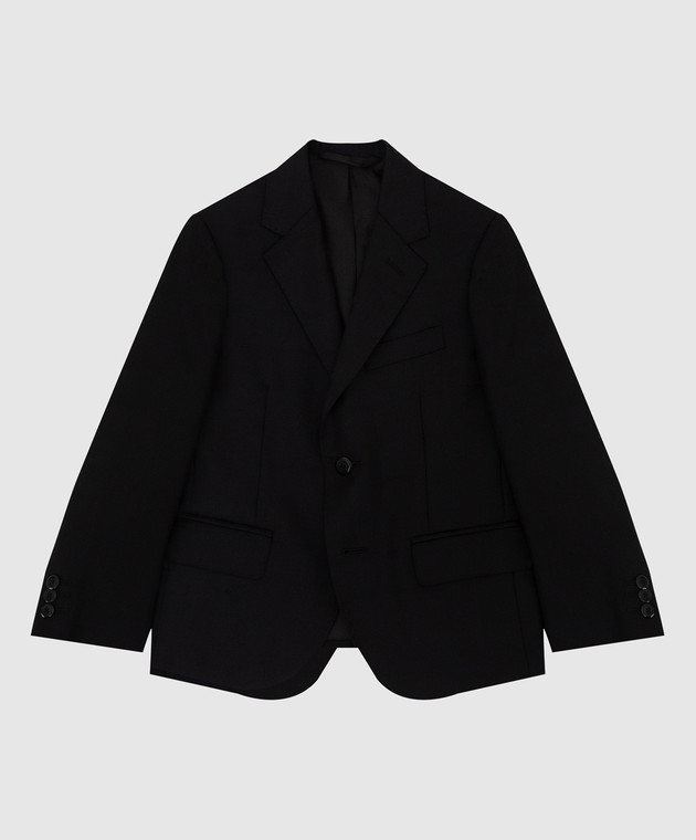 Stefano Ricci Детский черный пиджак из шерсти Y1RF371000HC4082