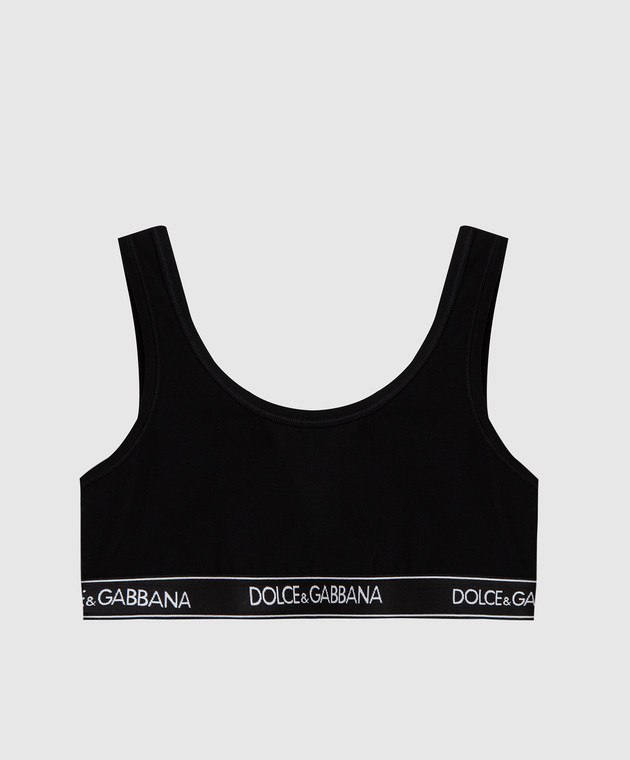 Dolce&Gabbana Черный топ с узором логотипа O1B30TFUEEY