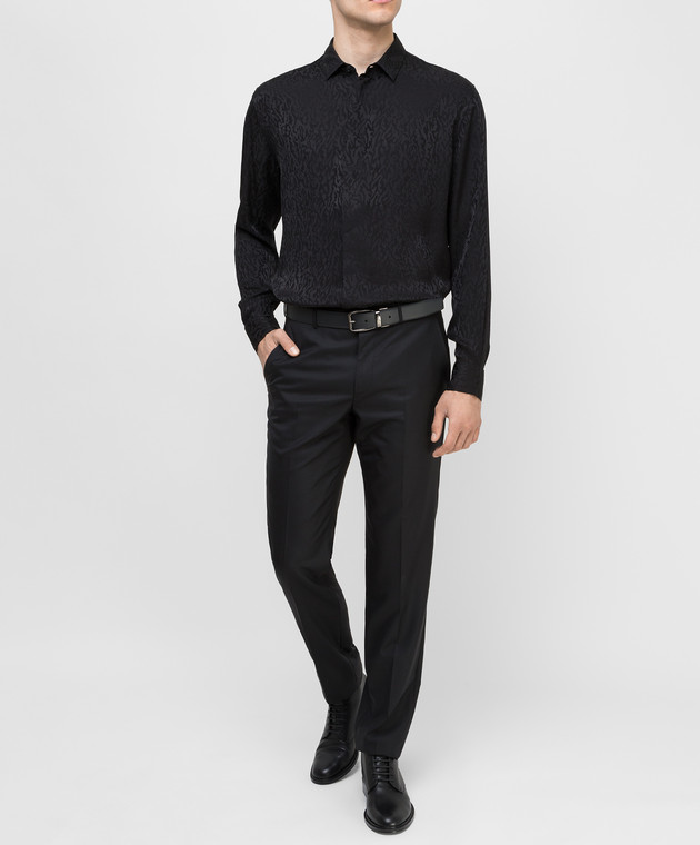 Saint Laurent Черная рубашка из шелка 564172Y2B19 изображение 2