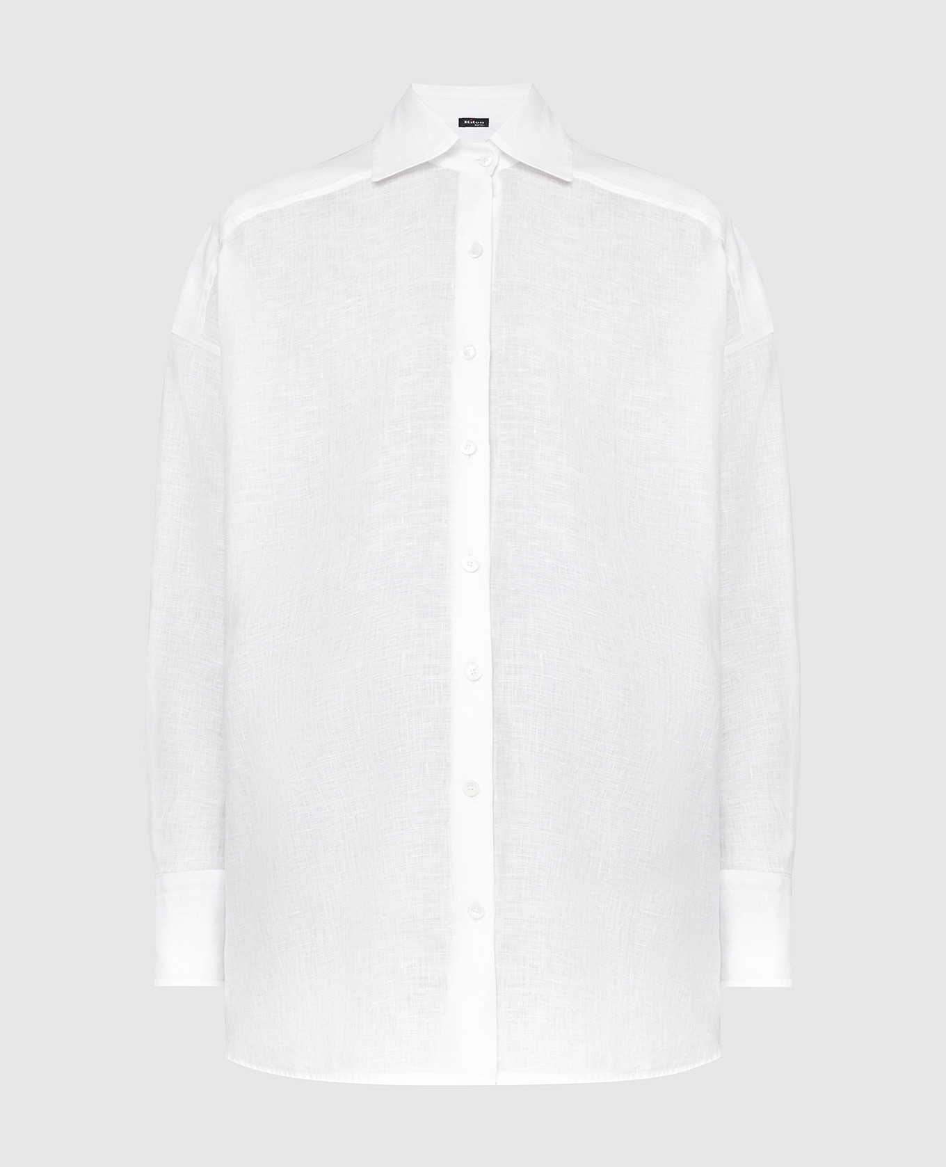 

Льняная рубашка с фигурным низом Kiton, Белый, Рубашки и блузы