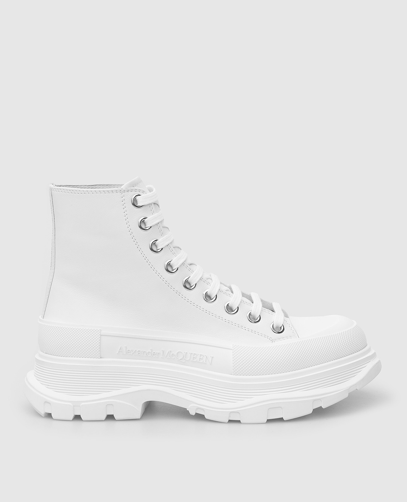 Белые кожаные ботинки Alexander McQueen