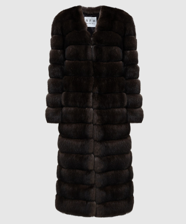 Real Furs House Темно-коричнева шуба з соболя SBR596DARKSILV1