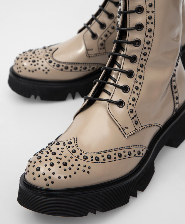 MYM Icarus beige leather boots with studs ICARUS image 5