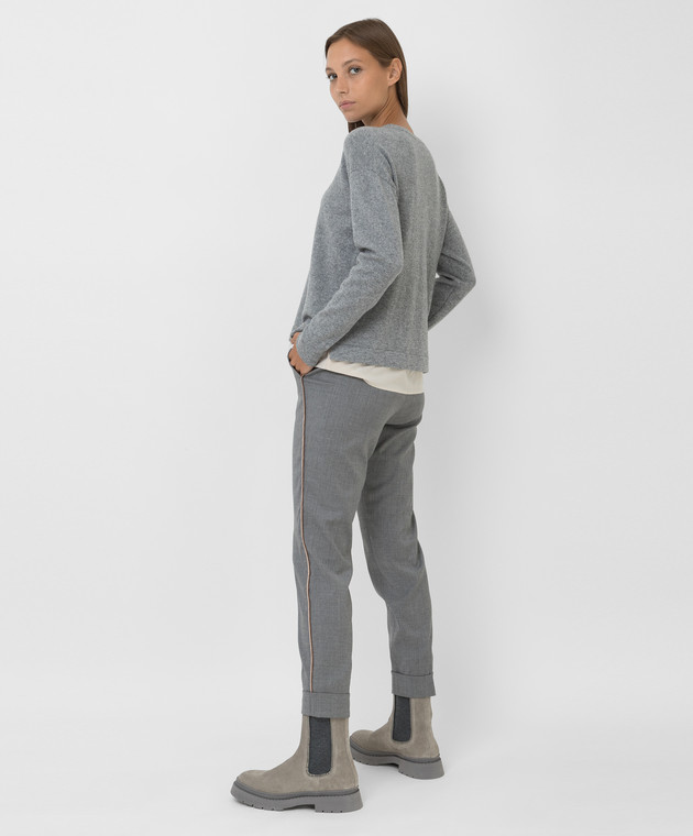 Peserico Серые брюки с контрастными вставками P04991D02262 изображение 2