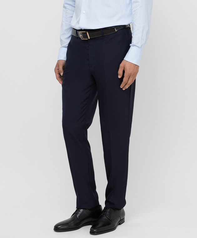 Brunello Cucinelli Темно-синие брюки из шерсти M032PT1150 изображение 3