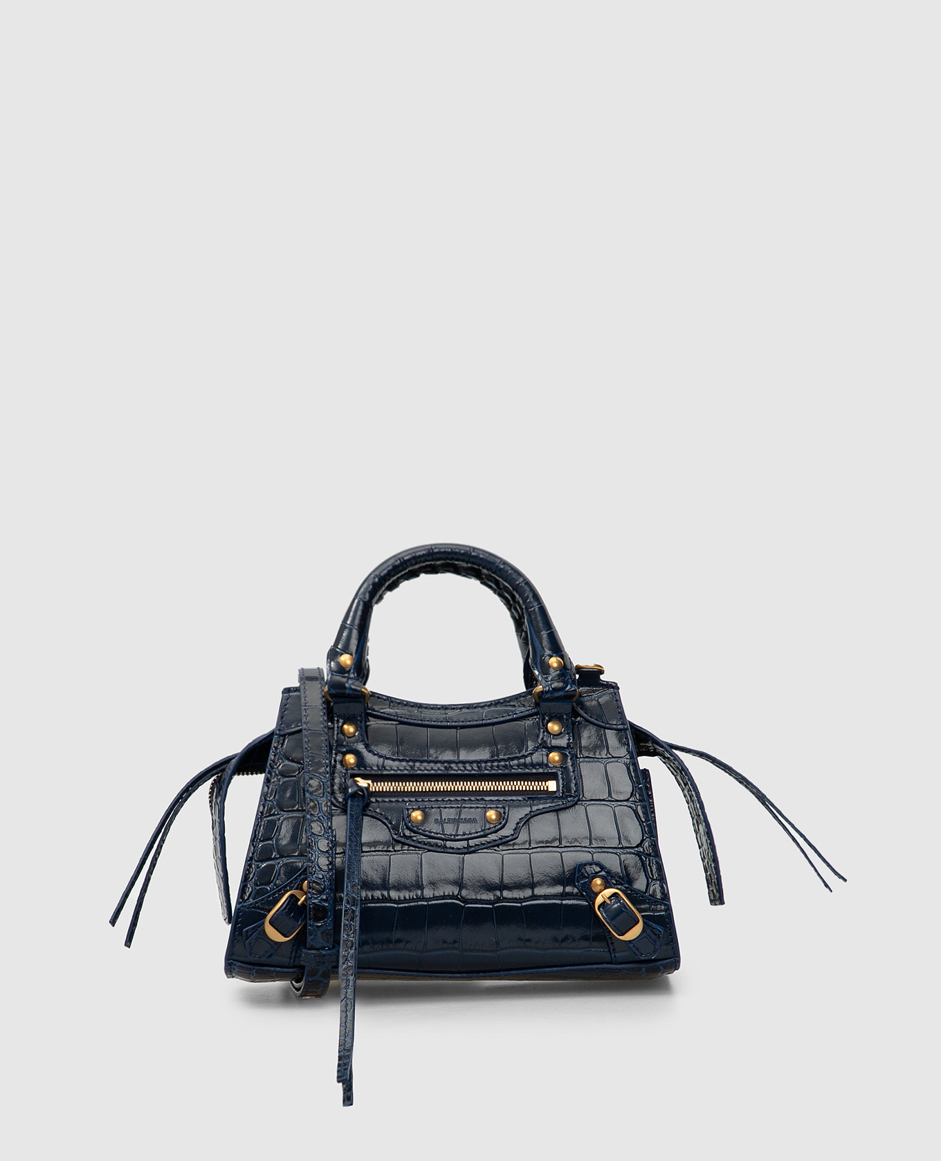 Темно-синяя кожаная сумка  "Neo Classic Mini" Balenciaga