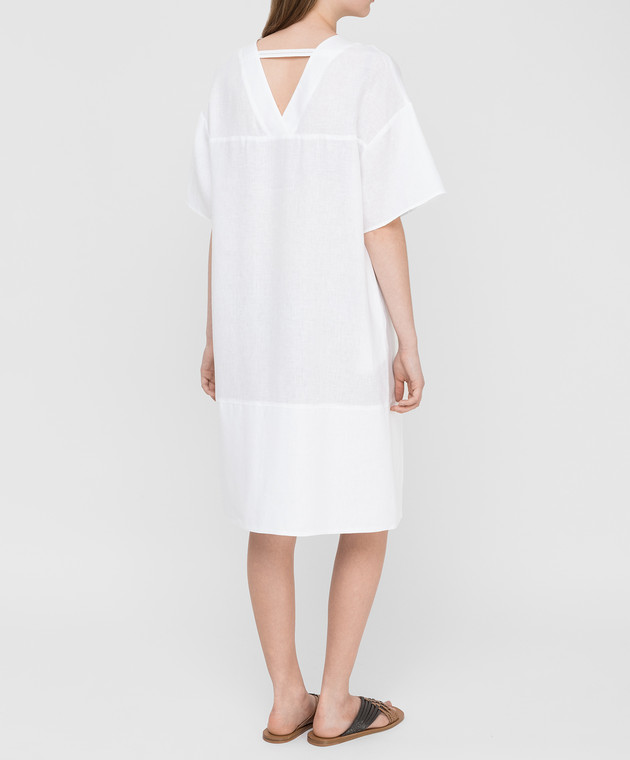 Peserico Белое платье из льна S0237806863 изображение 4