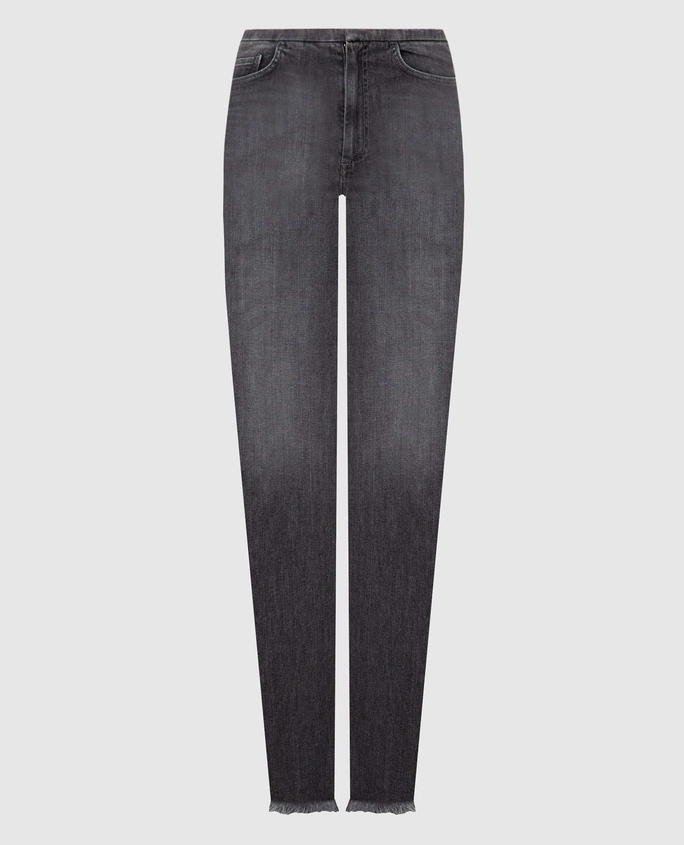 

Джинсы слим Flores с разрезами и бахромой, Серый, Джинсы