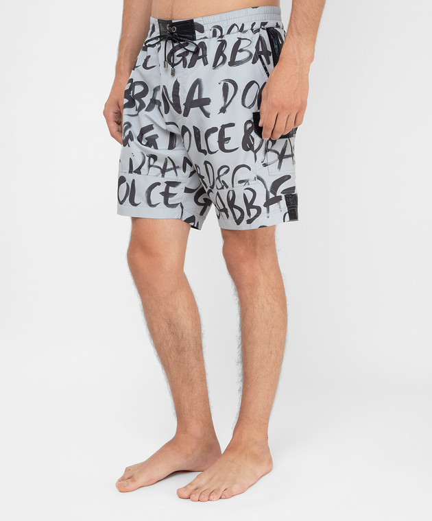 Dolce&Gabbana Плавальні шорти в принт логотипу M4B54THSM59 зображення 3