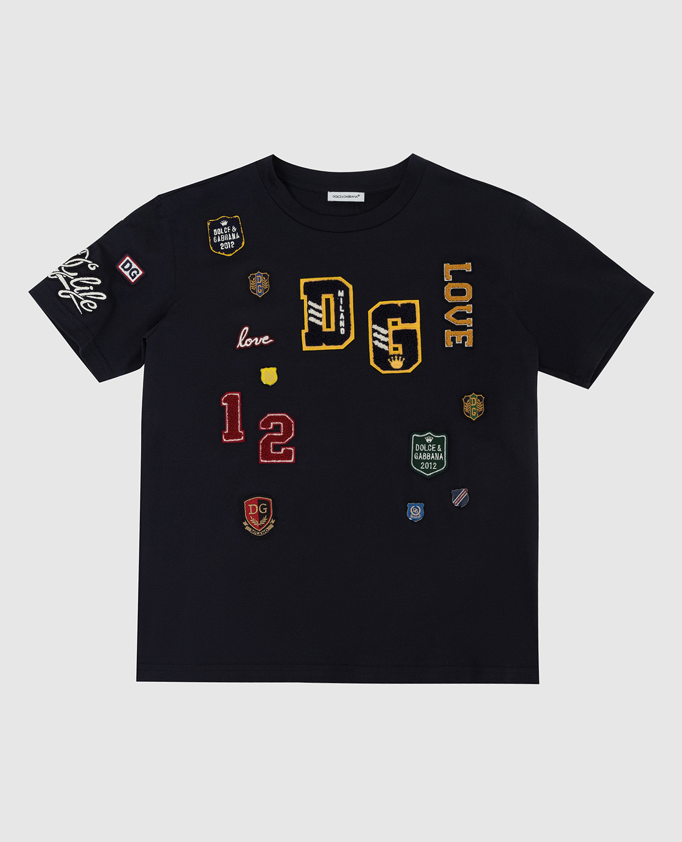 

Детская футболка Back To School с нашивками Dolce&Gabbana, Тёмно-синий, Футболки