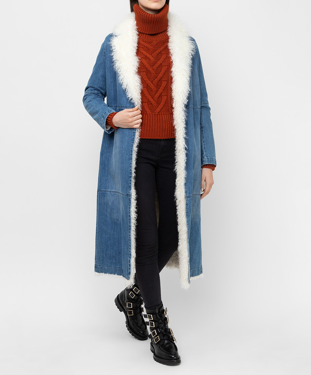 Simonetta Ravizza Синее джинсовое пальто VASIA3 изображение 2