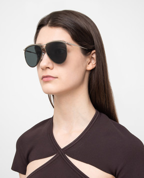 Alexander McQueen Зелені сонцезахисні окуляри-авіатори AM0115S30001841
