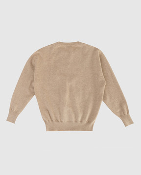 Brunello Cucinelli Дитячий бежевий джемпер з кашеміру з паєтками B12M10600A