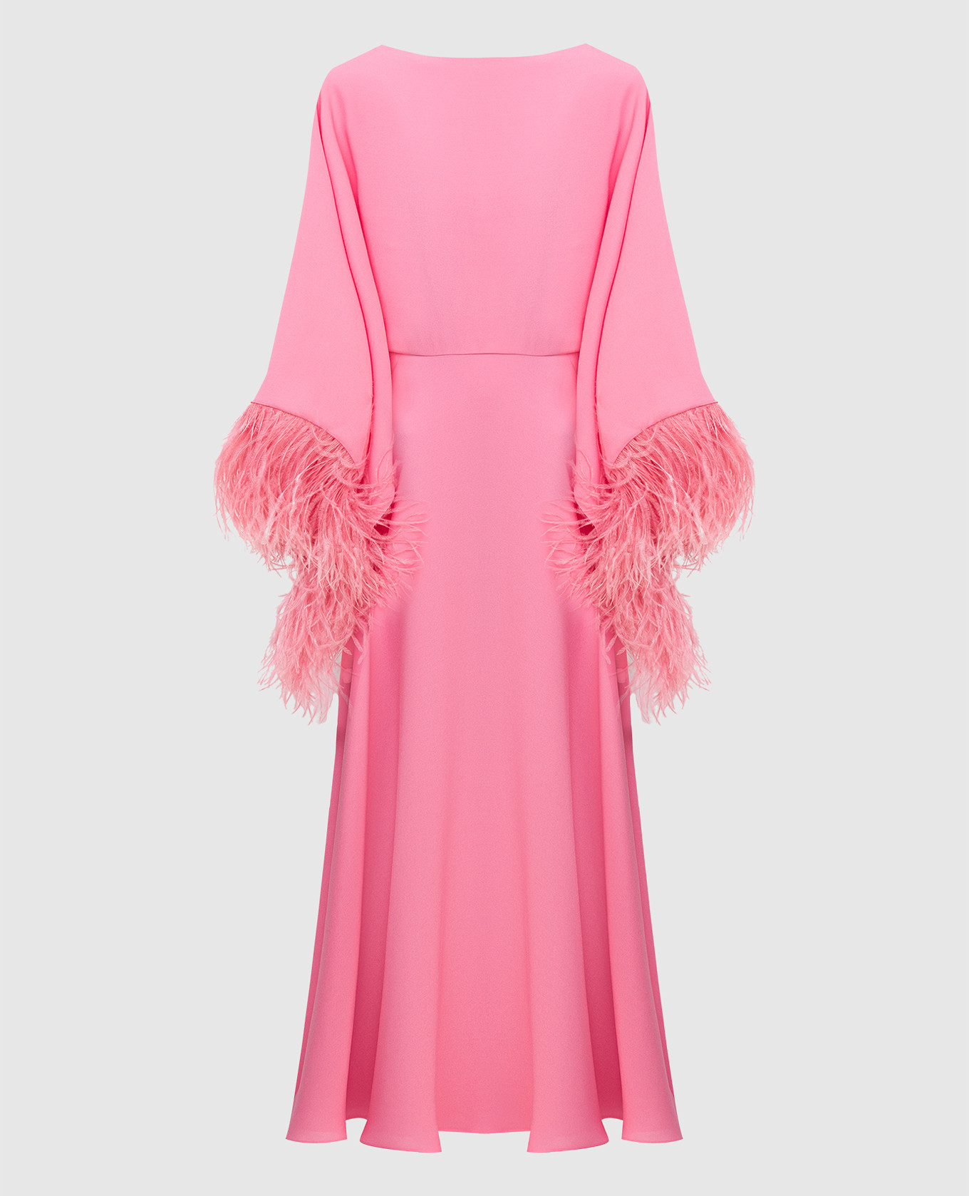 

Розовое платье из шелка с перьями из страуса Valentino, Розовый, Платья Макси