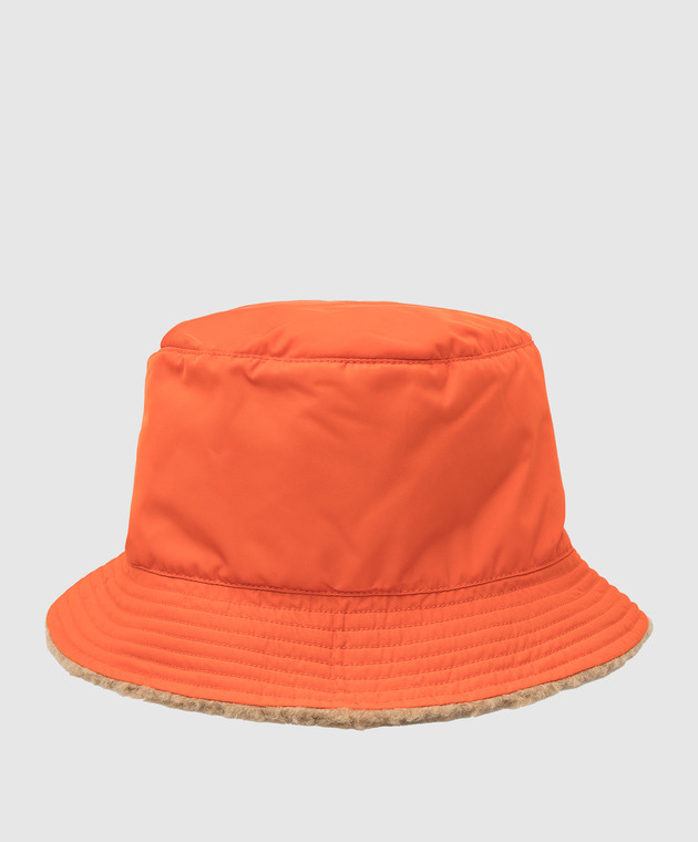 Meteo By Yves Salomon - Reversible orange wool bucket hat