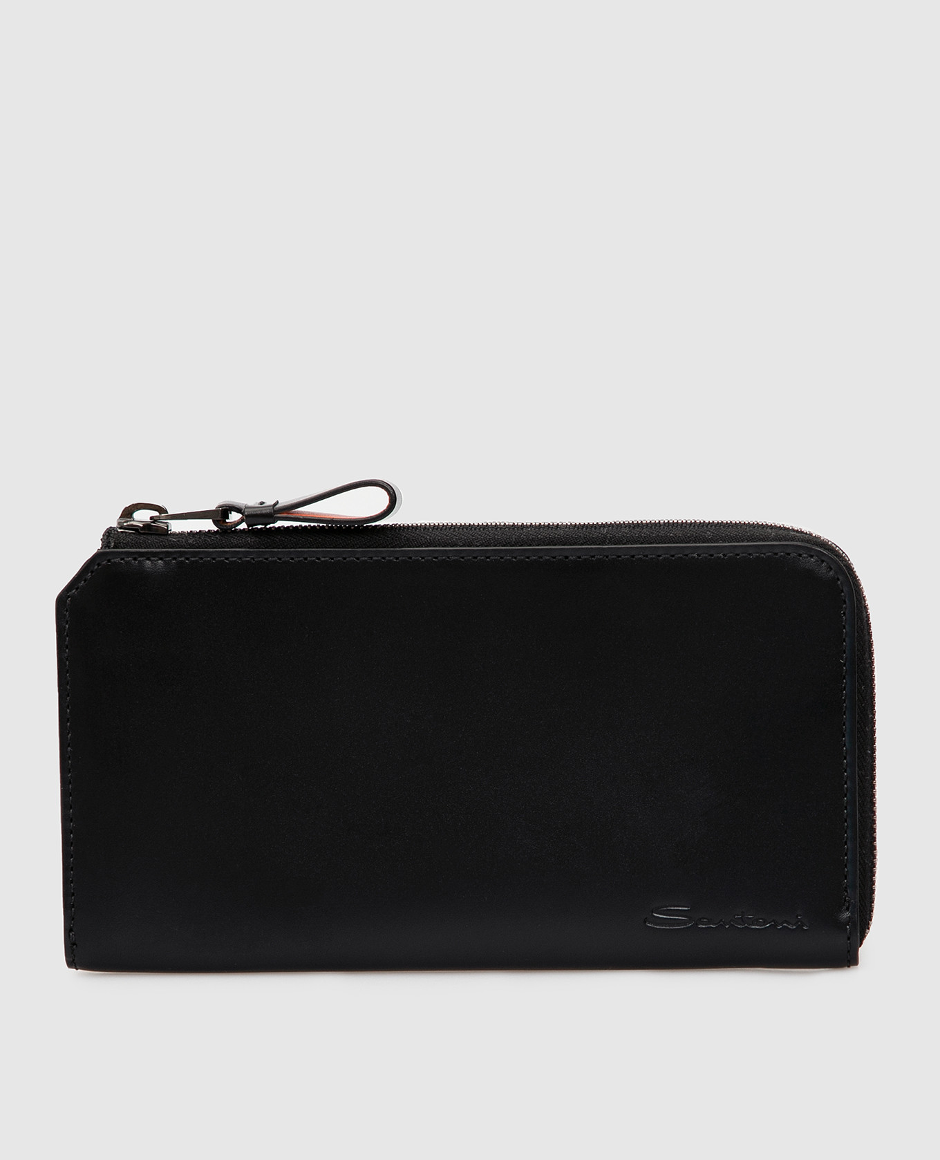 

Кожаный кошелек с тиснением логотипа, Черный, Кошельки