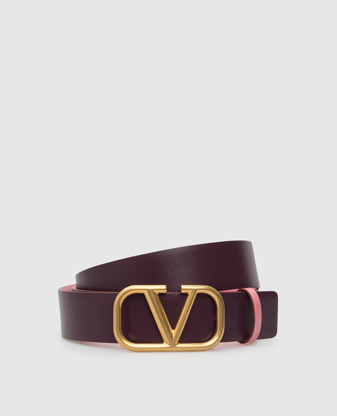 

Двусторонний кожаный ремень VLogo Signature Valentino, Фиолетовый, Ремни