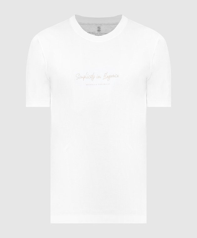 Brunello Cucinelli Белая футболка с принтом M0T618410
