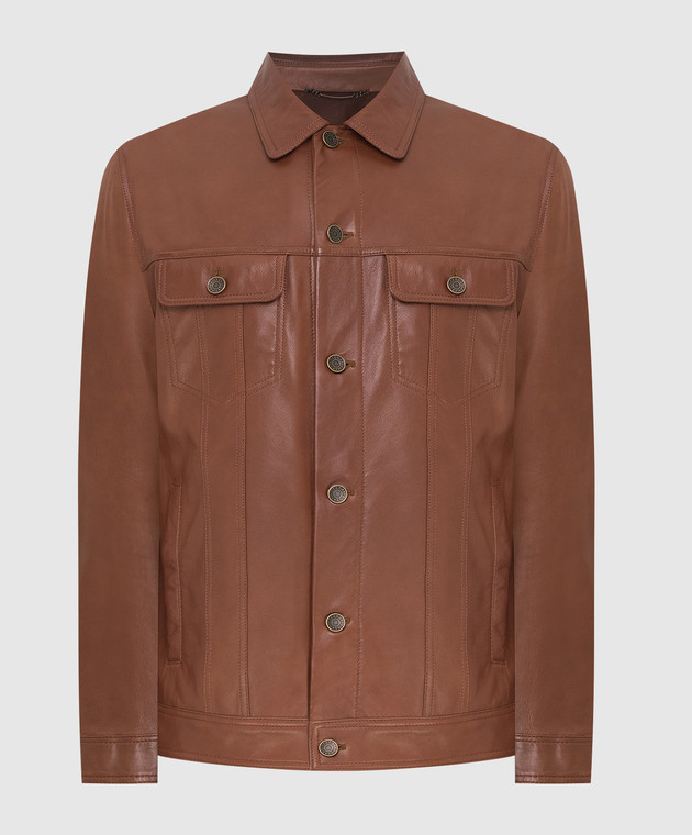 Dolce&Gabbana - Светло-коричневая кожаная куртка G9UP1LHULLZ