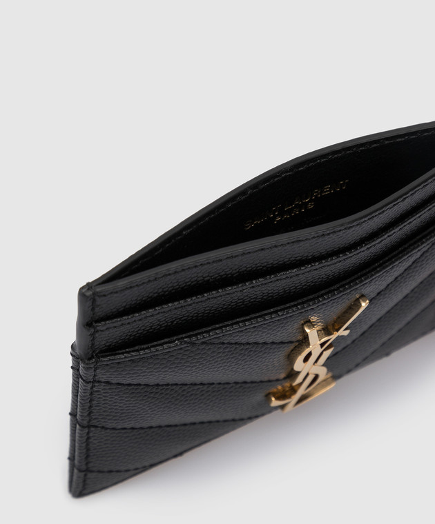 Saint Laurent Кожаный картхолдер с эмблемой 423291BOW01 изображение 3