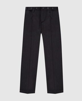 Stefano Ricci Детские темно-серые брюки из шерсти Y1T0900000W0018C