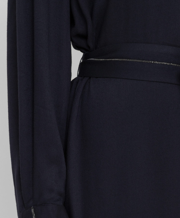 Peserico Темно-синє плаття міді з ланцюжками S02007D00A02686 зображення 5