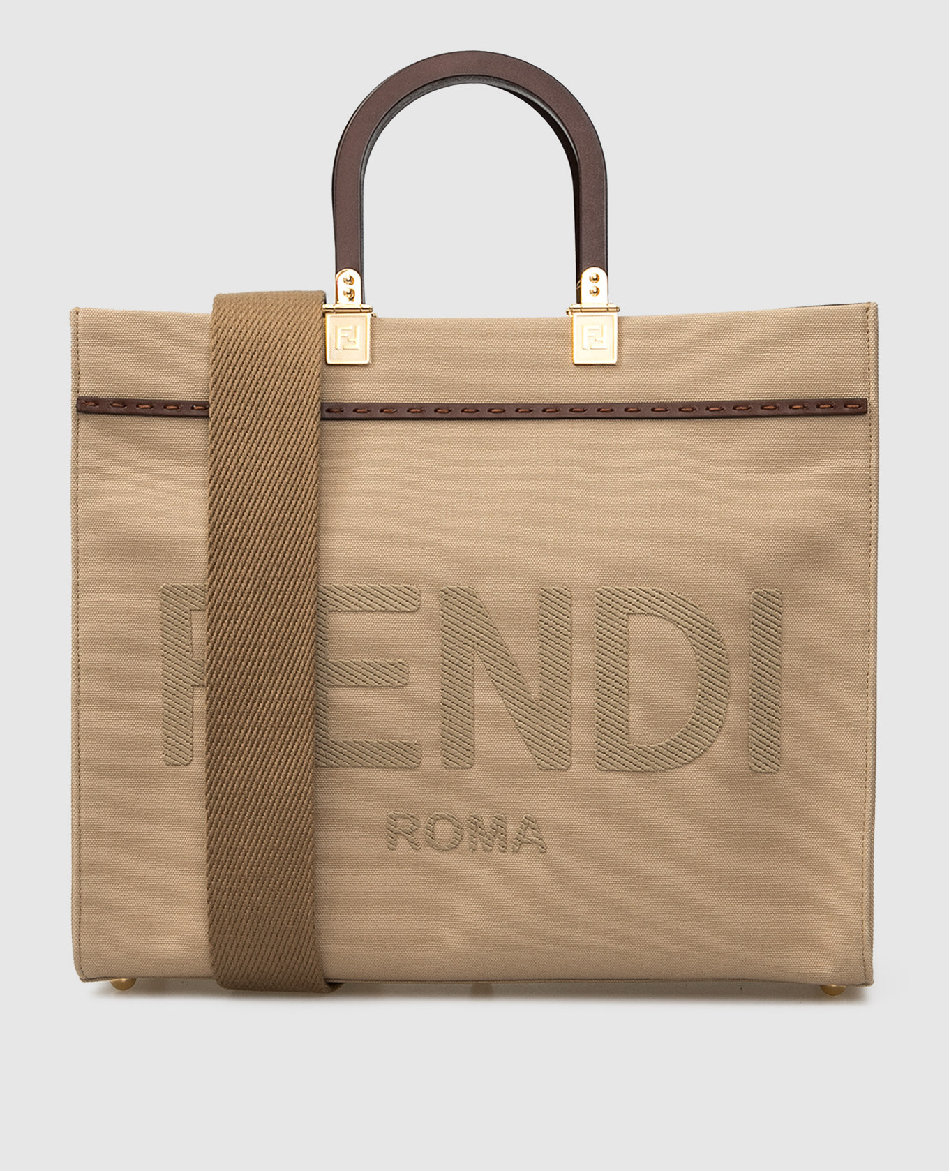 

Сумка-шоппер "Sunshine" с вышивкой логотипа Fendi, Бежевый, Сумки