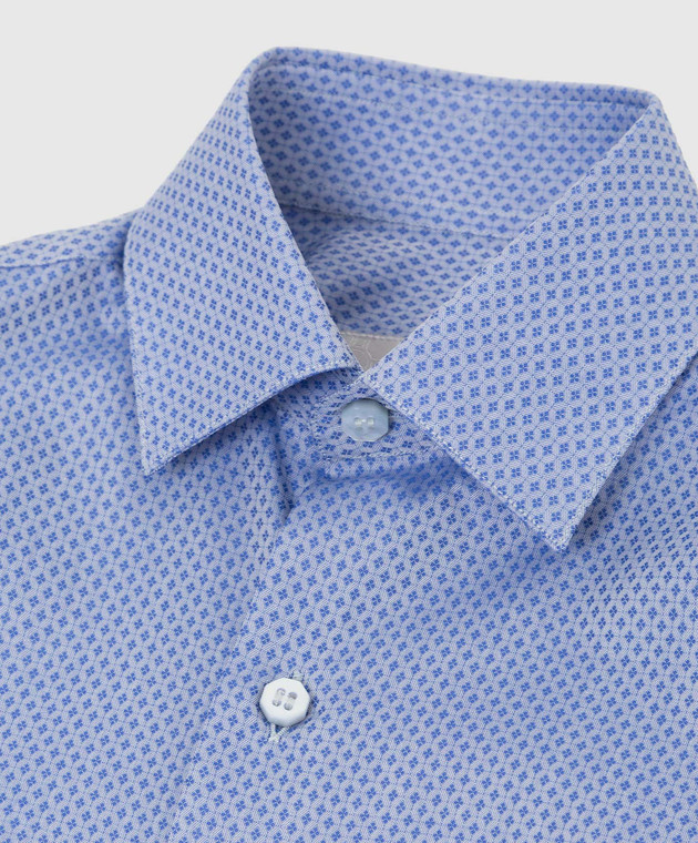 Stefano Ricci Children's blue shirt in a pattern YC004040K1801 image 3