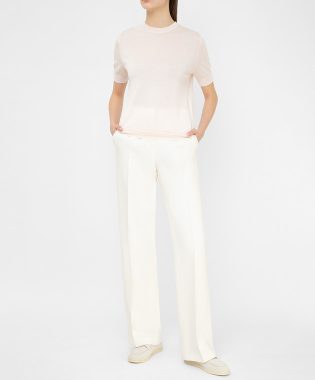 Loro Piana Світло-бежеві штани з шовку і вовни F1FAI5226 зображення 2