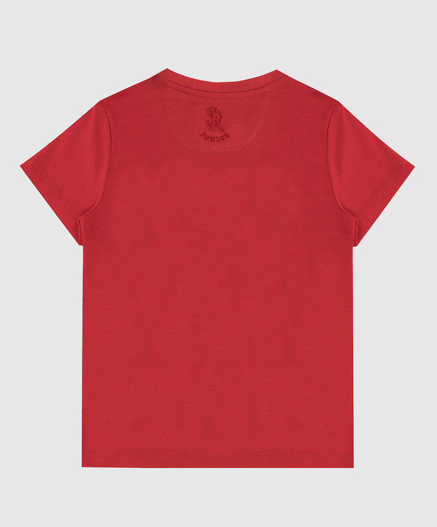 Stefano Ricci Детская красная футболка с вышивкой YNH7200030803 изображение 2
