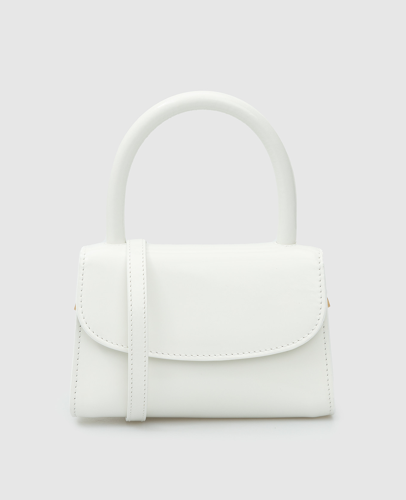 

Белая кожаная сумка-мессенджер мини, Белый, Сумки-мессенджеры