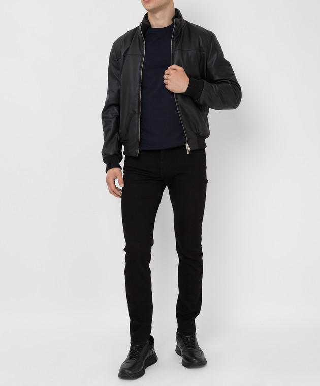 Enrico Mandelli Чорна куртка зі шкіри оленя A3T1025602 зображення 2