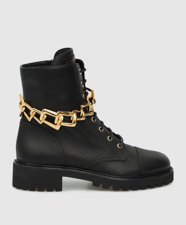 Zanotti - Detroit leather boots with chain E170005004 at Symbol