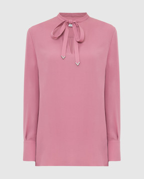 Valentino Рожева блуза з шовку TB3AE02S1MH
