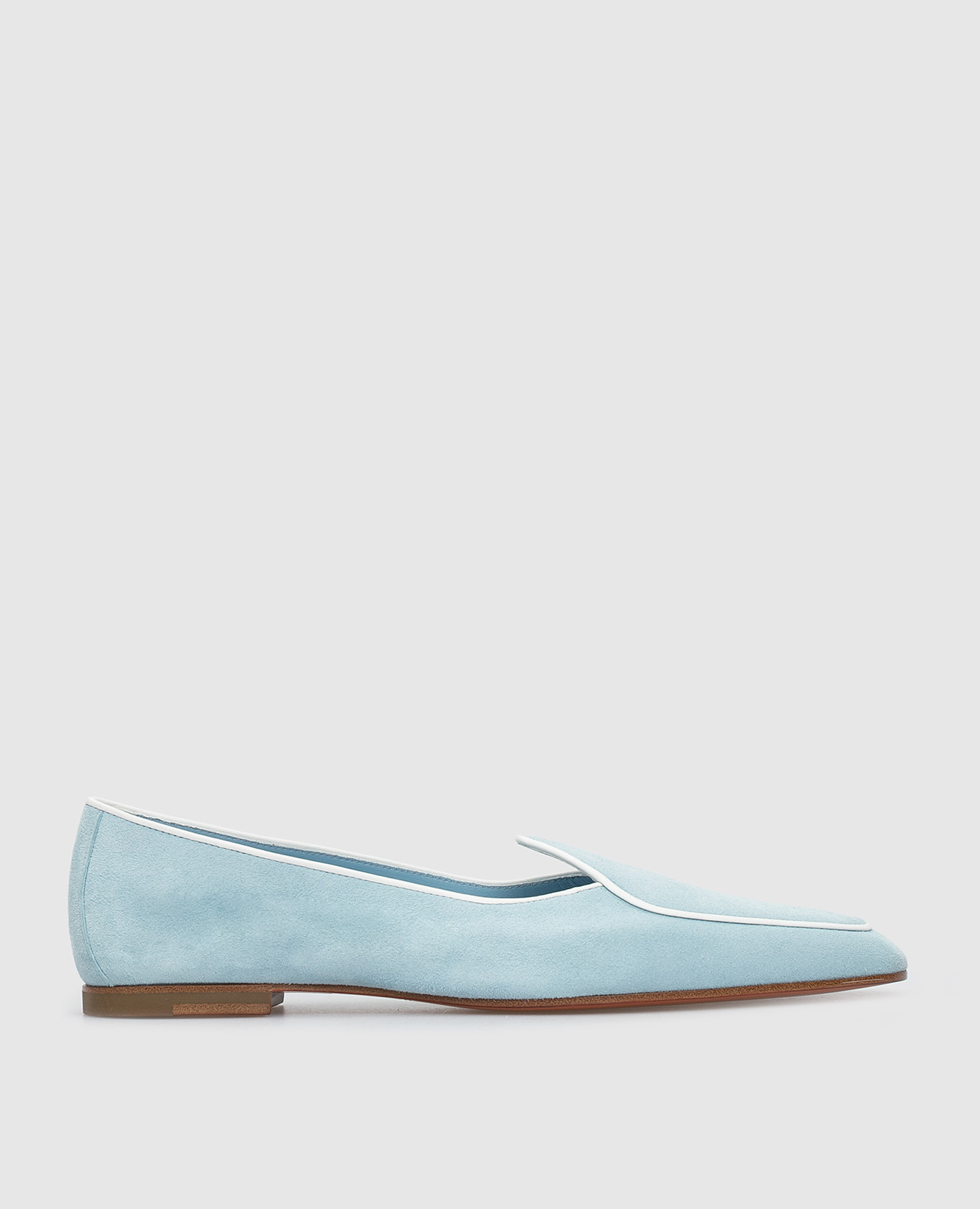 

Голубые замшевые лоферы Santoni, Голубой, Лоферы