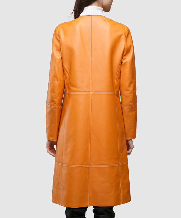 Yves Salomon Оранжевый плащ из кожи ягненка 7EYM20401APXX изображение 4