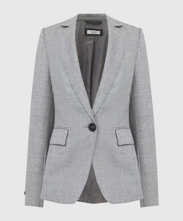 Peserico Light gray wool jacket with lurex S0141303359