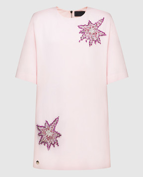 Philipp Plein Розовое платье с кристаллами CW440354