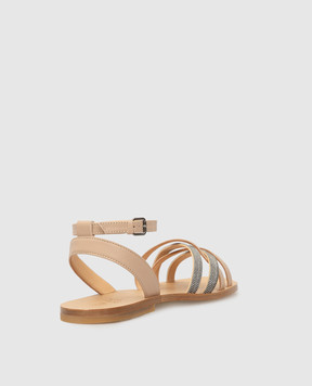 Brunello Cucinelli Дитячі бежеві сандалі BZF00ZC005