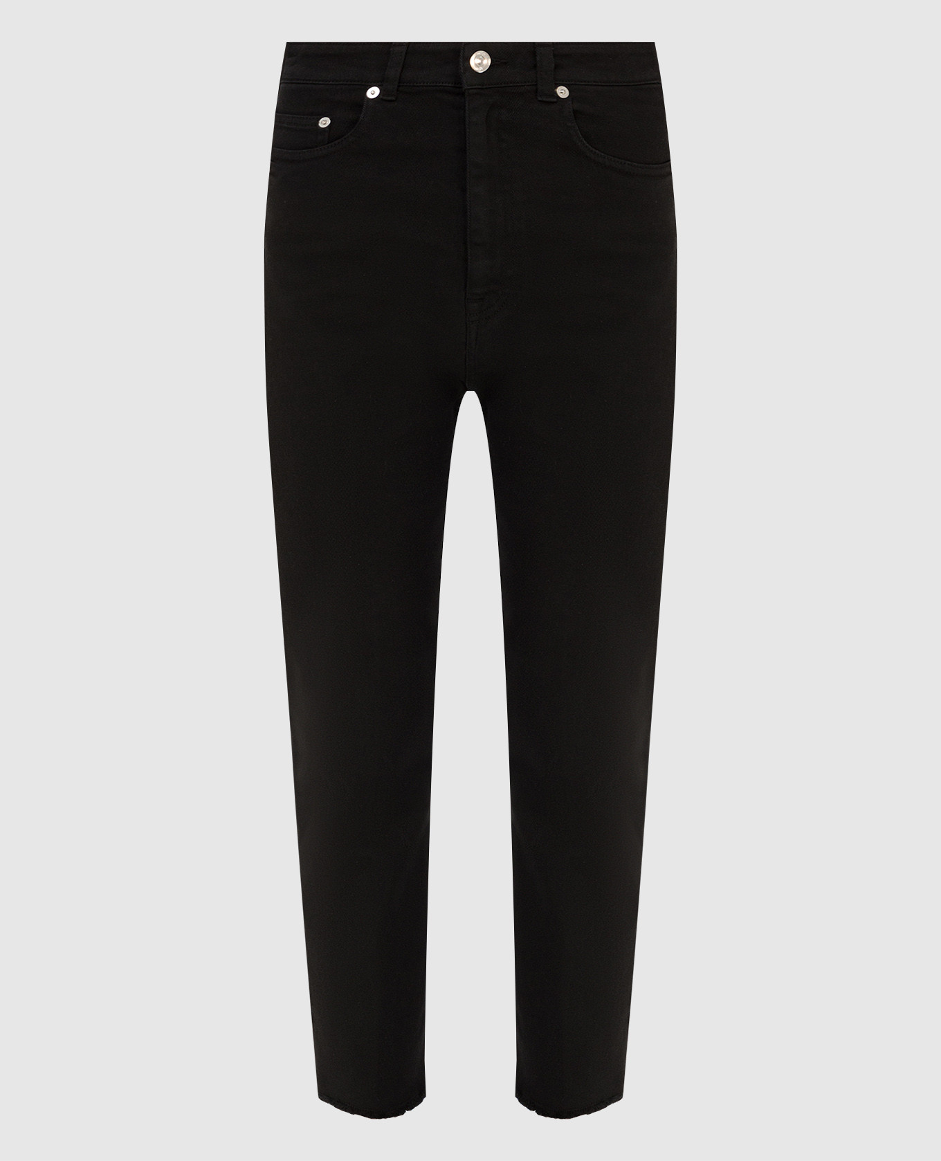 

Черные джинсы с бахромой, Черный, Укороченные джинсы