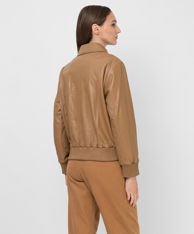 Be Florence Світло-коричнева шкіряна куртка BE2133 зображення 4