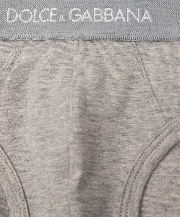 Dolce&Gabbana Дитячий набір сірих трусиків-сліпів з логотипом L4J700G7OCT зображення 3