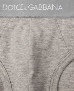 Dolce&Gabbana Дитячий набір сірих трусиків-сліпів з логотипом L4J700G7OCT