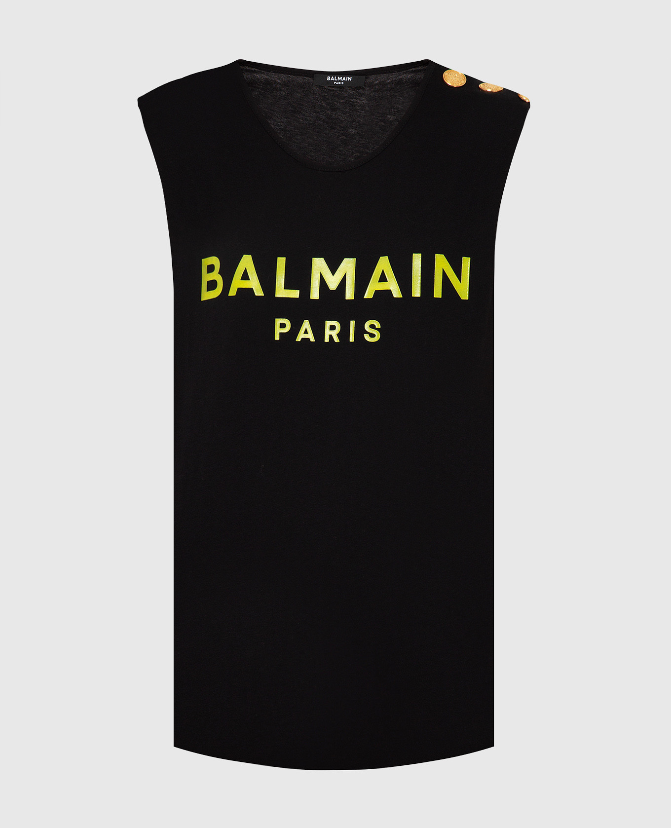 

Черный топ с принтом логотипа Balmain, Топы