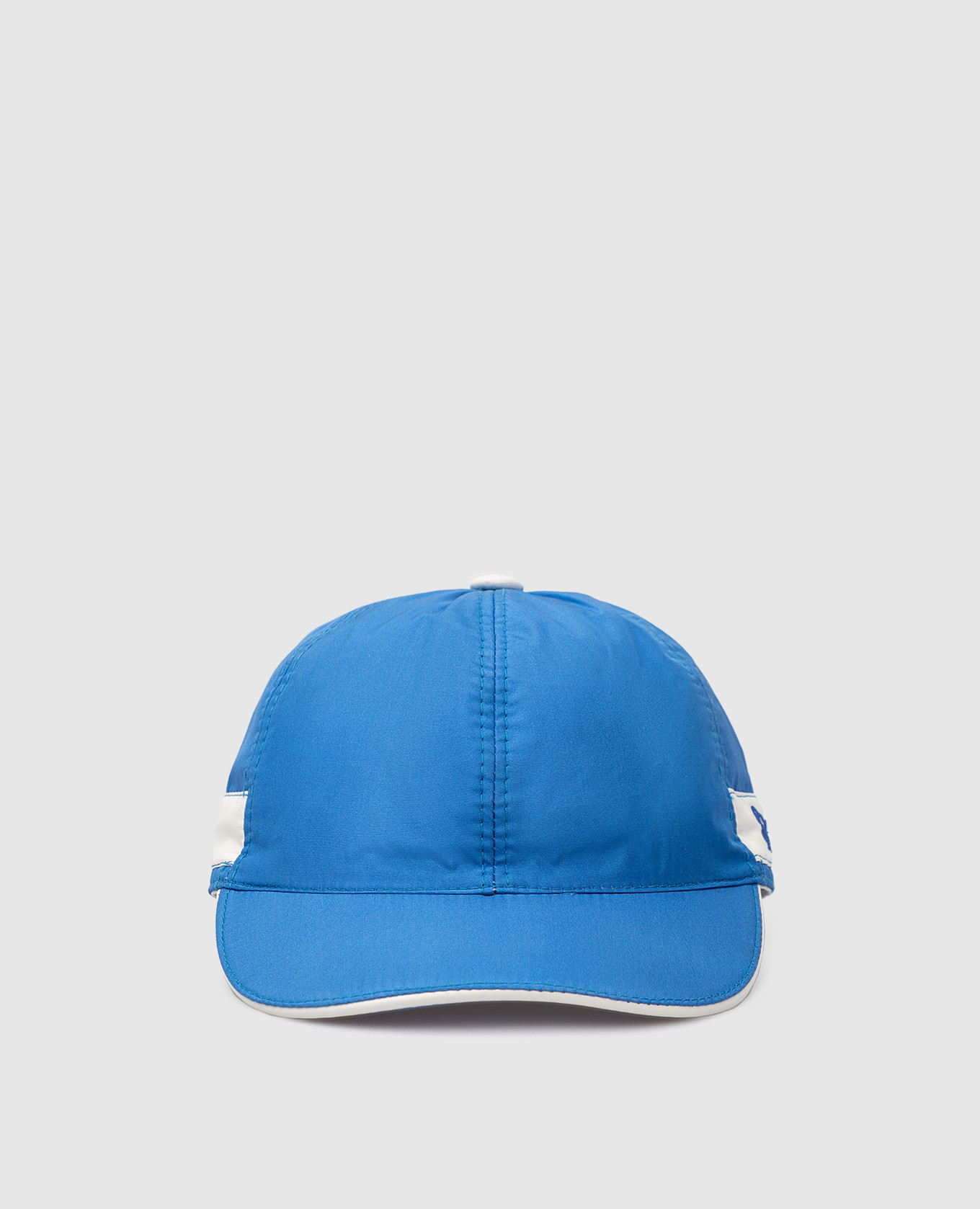 Детская синяя шелковая кепка с логотипом