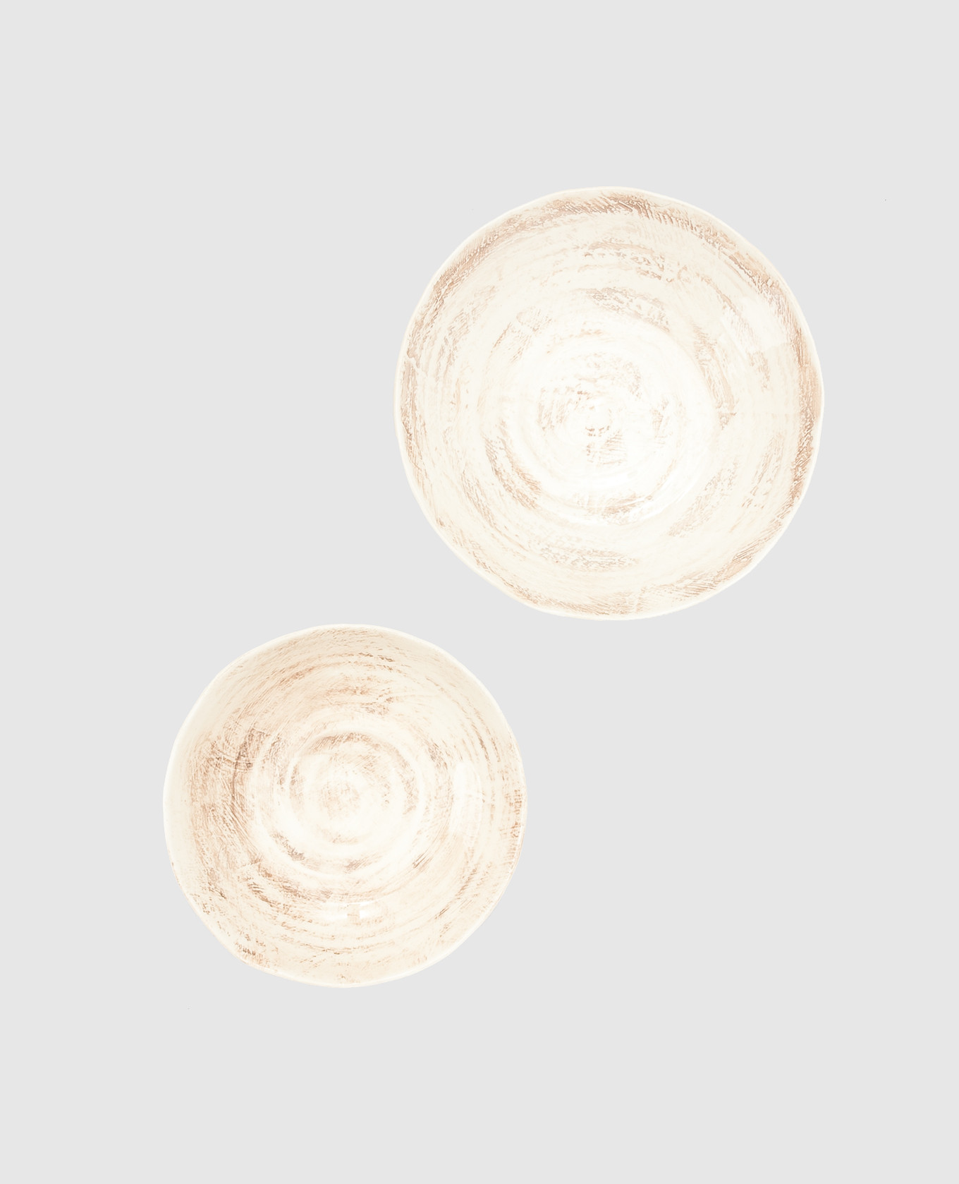 Set of handmade beige plates