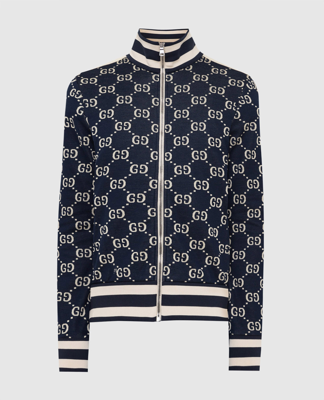 

Спортивная кофта с узором логотипа Gucci, Тёмно-синий, Спортивные кофты