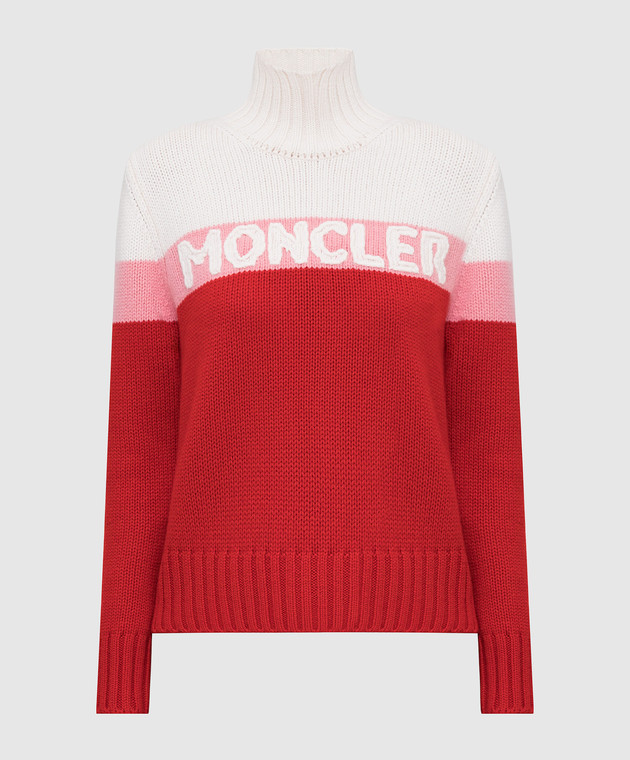 Moncler Красный свитер из шерсти и кашемира 9252550A9141